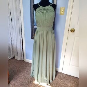 Sage Green Floor Length Gown